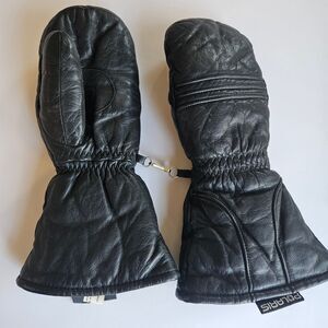 Polaris Snowmobile Leather Mittens tall gusset Men's Medium Black